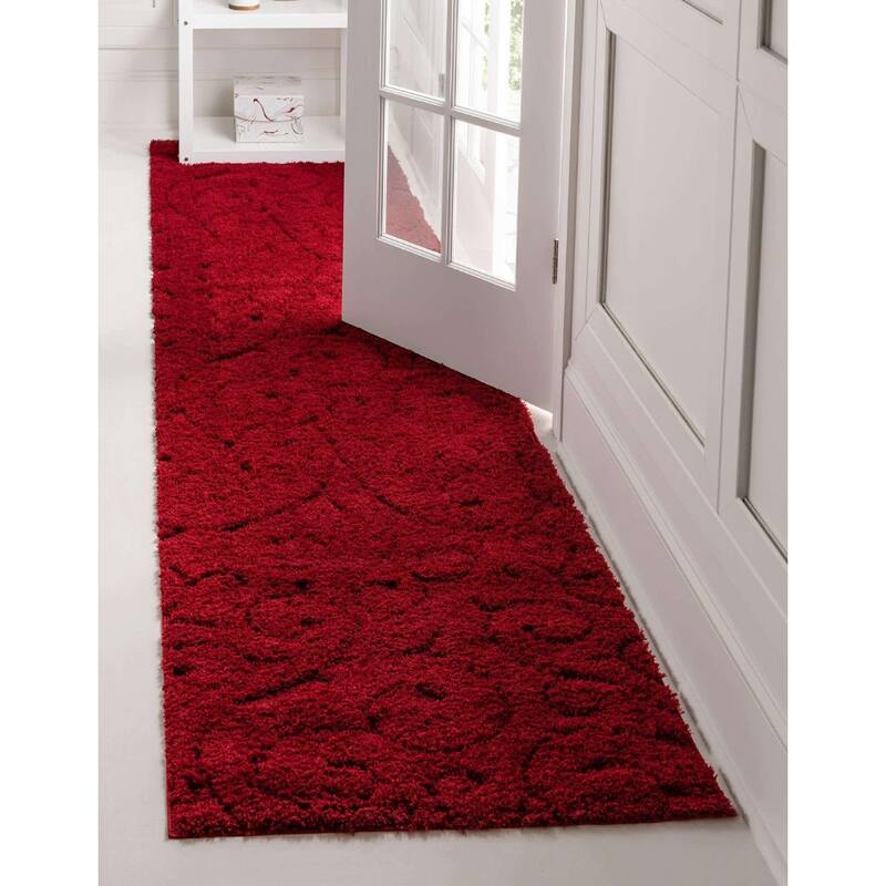 Shag Milson Collection Area Rug - 2'7"x10' - Red