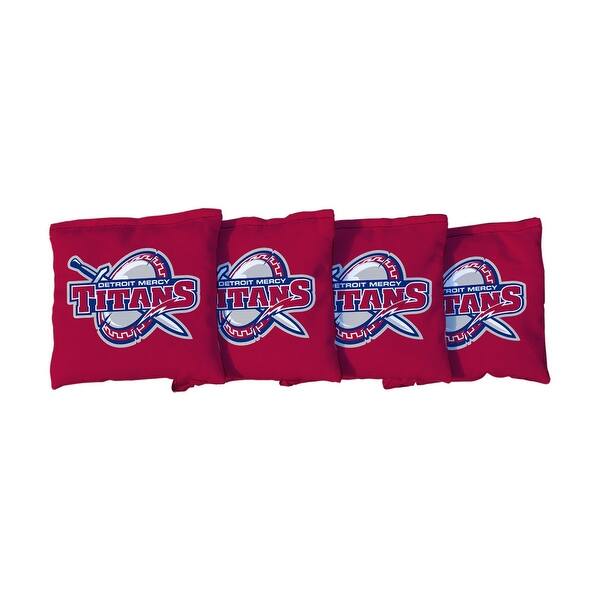 slide 2 of 3, Detroit Mercy Titans Red Cornhole Bags All-Weather Resin Filled