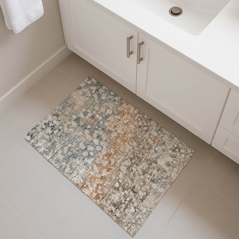 Premium Washable Super Soft Modern Splatter Mayfield Rug - Putty - 1'8" x 2'6"