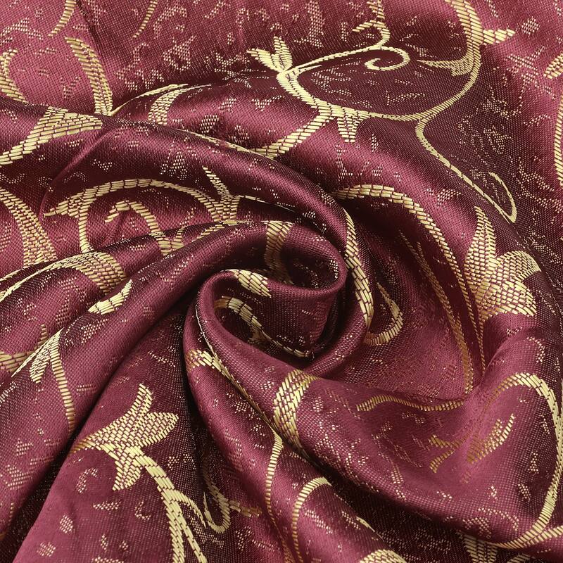 6 Pack Elegance Napkins, Floral Dinner Napkins for Party, Kitchen - 19x19 Inch - Wine Red