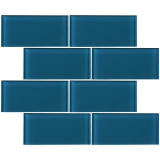 Tilegen 3 X 6 Gl Subway Tile In Turquoise Blue Wall Tilegen 3 X 6 Gl Subway Tile