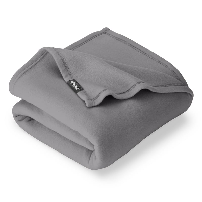 Bare Home Lightweight Polar Fleece Blanket - Throw/Travel - Grey