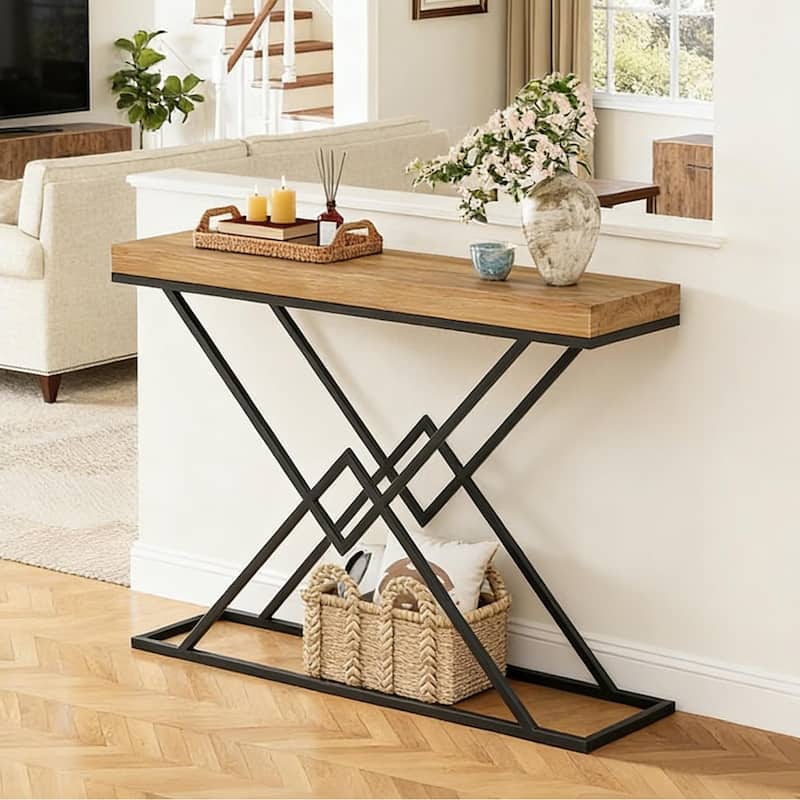 43" Inch Solid Wood Console Tables for Entryway - 47.24" W x 11.81" D x 31.5" H