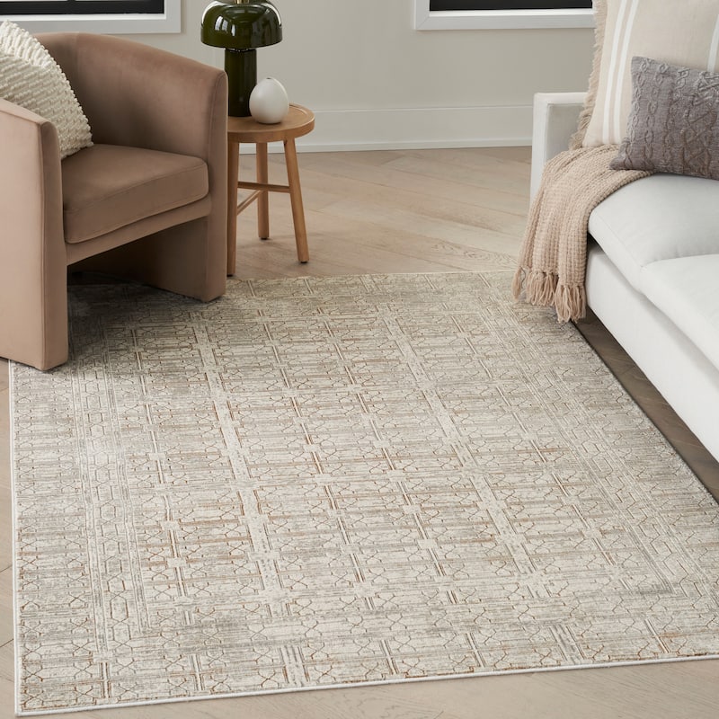 Nourison Desire Indoor Beige Geometric Area Rug