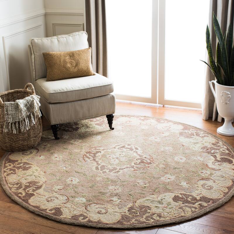 SAFAVIEH Handmade Easy Care Abida Oriental Rug - 8' Round - Beige/Brown