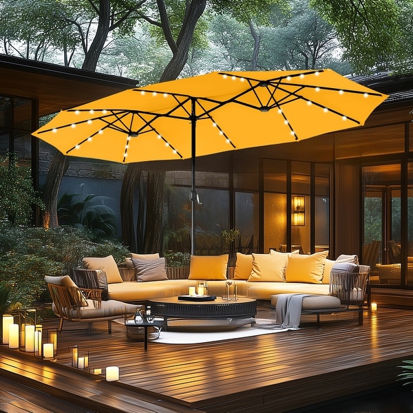 Amazon.com : Outsunny 9' x 7' Solar Umbrella, LED Lighted