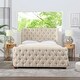 preview thumbnail 11 of 16, Geneva Curved Wing Upholstered Platform Bed with Headboard