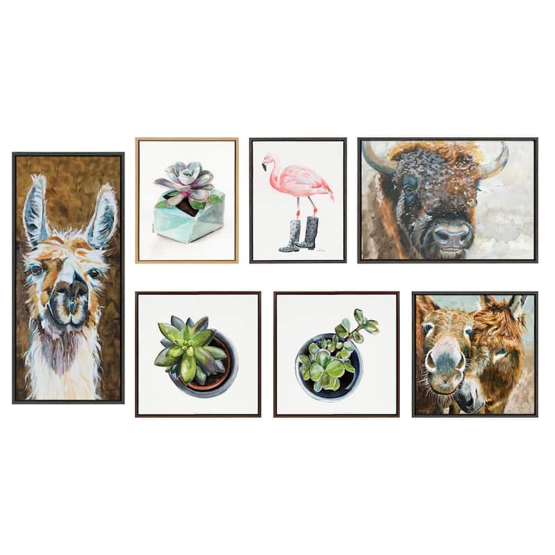 Kate and Laurel Sylvie Bison Frame Canvas by Jennifer Redstreake Geary