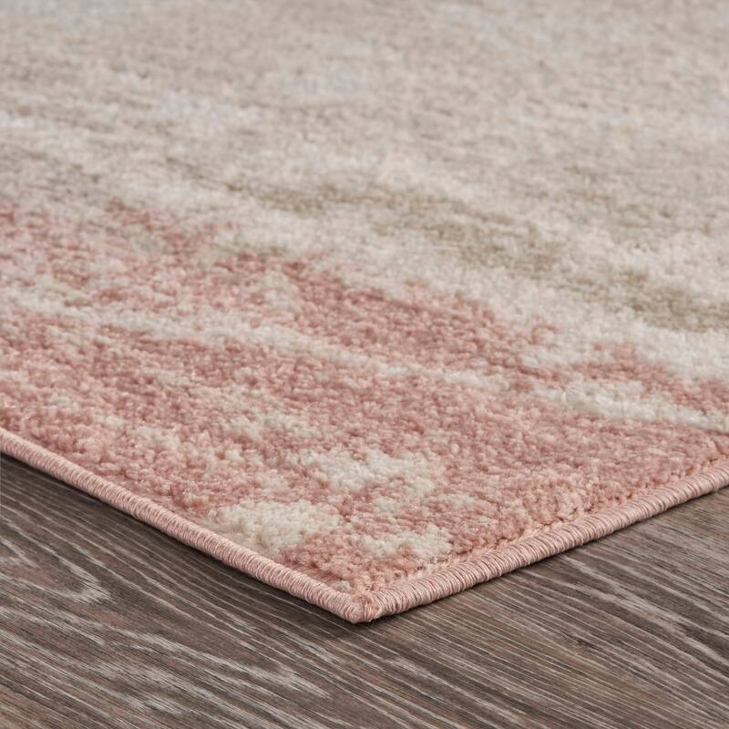 Sevita Ivory/Blush Abstract Area Rug