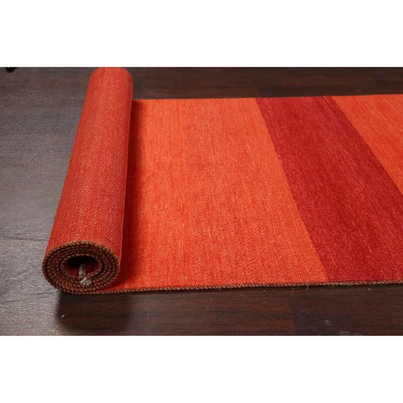 Contemporary Gabbeh Kashkoli Oriental Runner Rug Wool Hand-knotted - 3'2" x 15'6"
