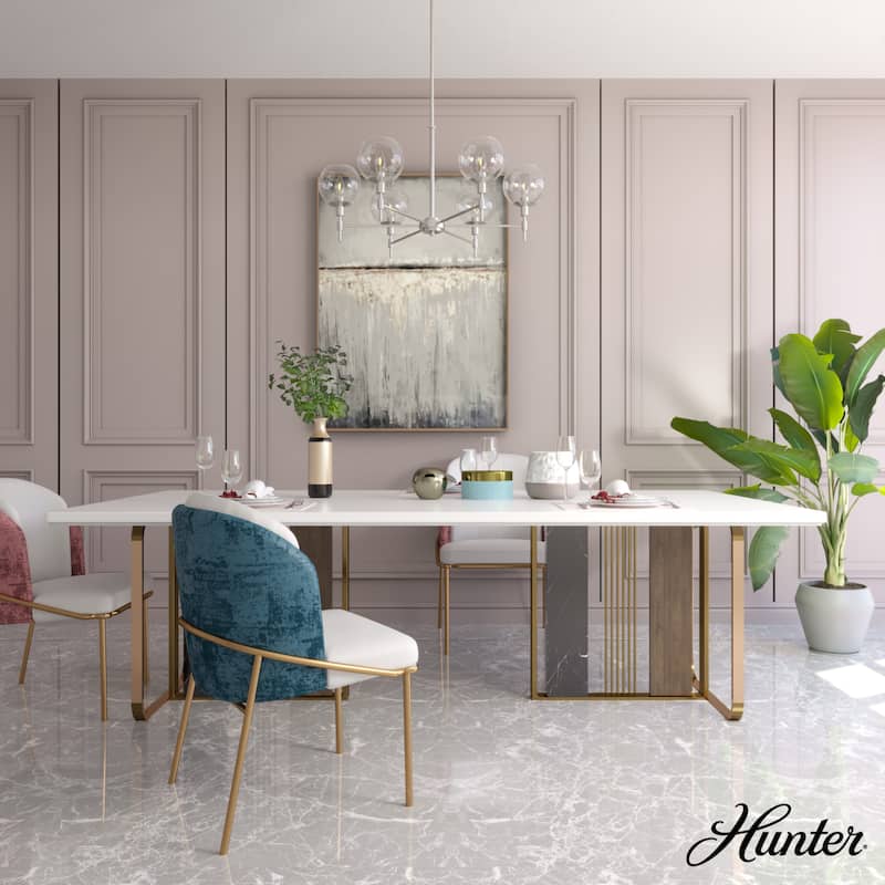 Hunter Xidane Metal and Glass Orb Chandelier - Entry, Kitchen or Dining Room Table, Bedroom - Mid-Century Modern, Transitional