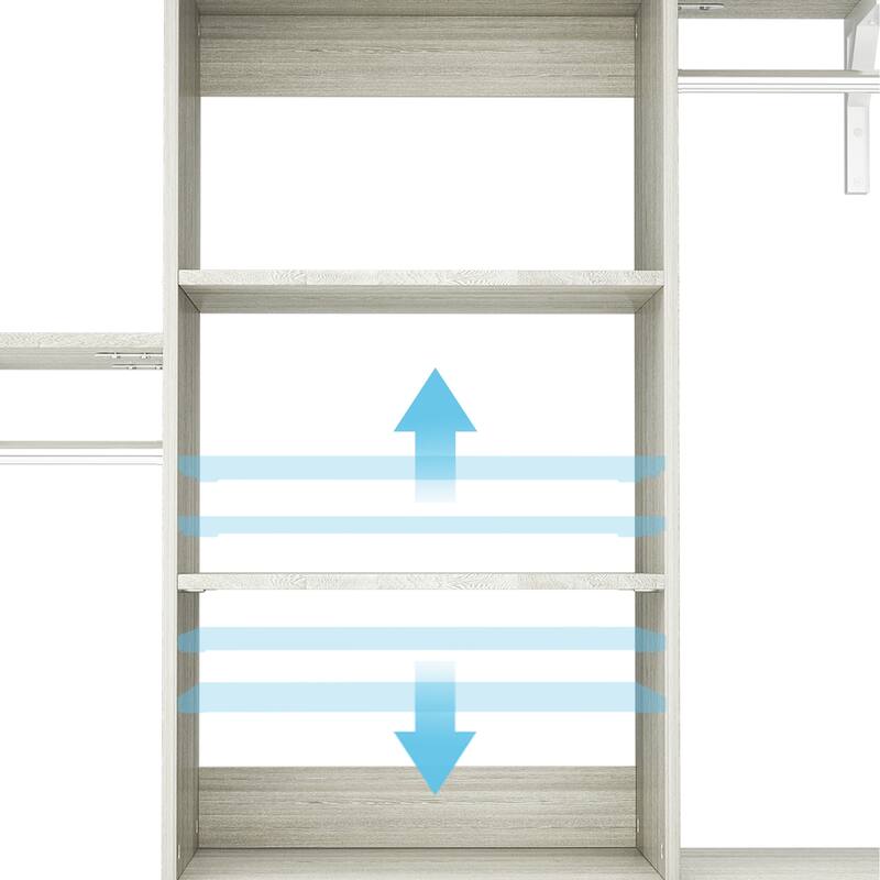 96'' W Adjustable Closet Organizer with Drawers for Walk-in/ Reach-in Closet - 20.2'' to 96'' W
