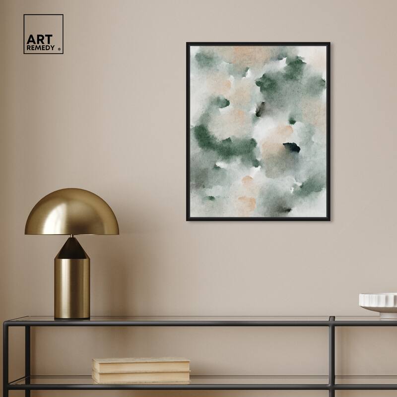 Art Remedy Smoky And Blush Shadows Framed Watercolor Boho Abstracts