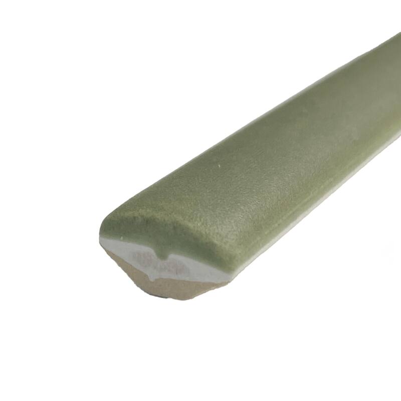 Merola Tile Coco Demi-Bullnose Matte Moss Verde 1/2" x 7-7/8" Ceramic Wall Trim - (1 Tile)