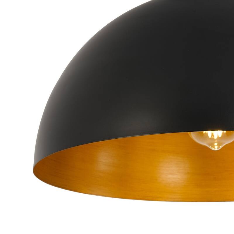 Modern Farmhouse 1-Light Metal Dome Semi Flush Mount 15.7in