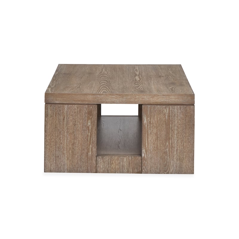 Magnussen Home Conway Spiced Brown Rectangular Cocktail Table With Casters - 50''W x 30''D x 16.5''H