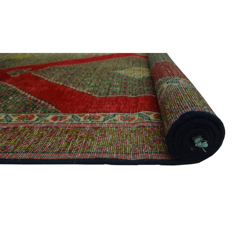 Semi Antique Lucien Red/Green Rug - 4'1" x 5'11"