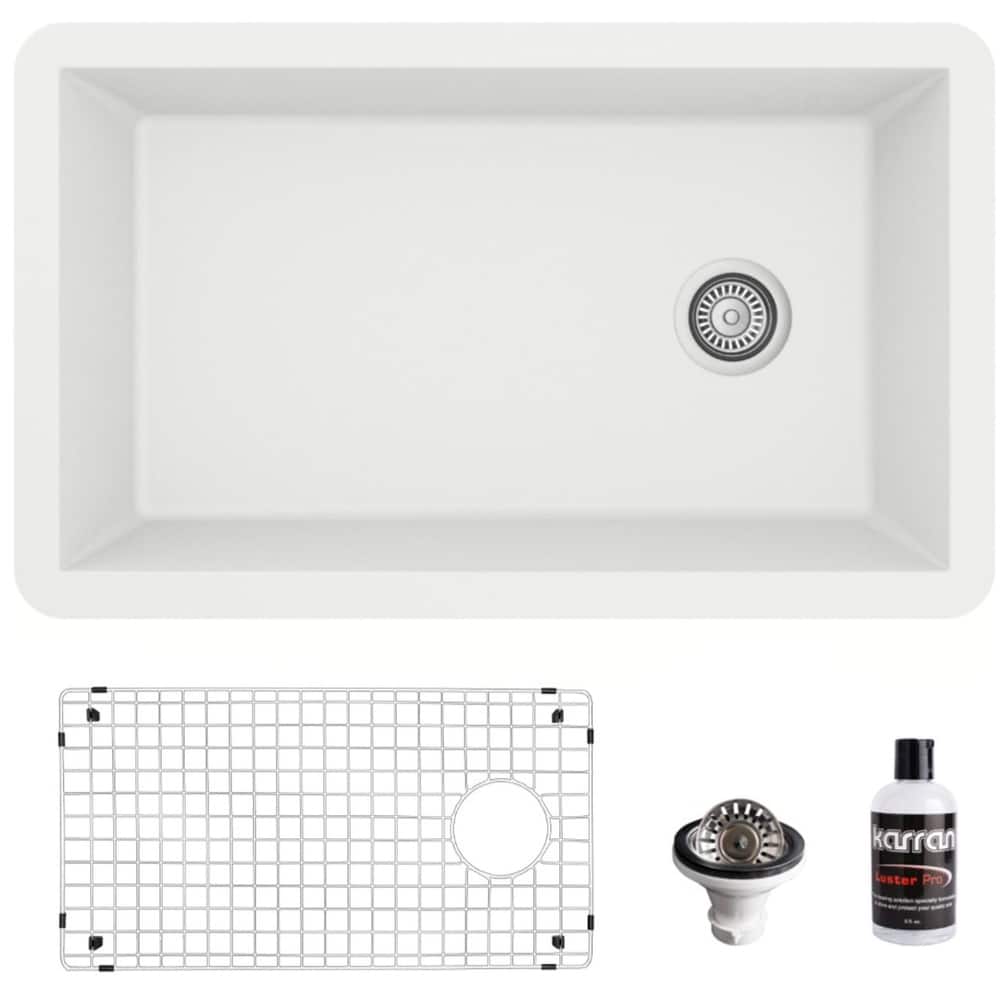 Karran USA QU-670-PK1 Quartz QU 31-3/4" Undermount Single Basin Quartz