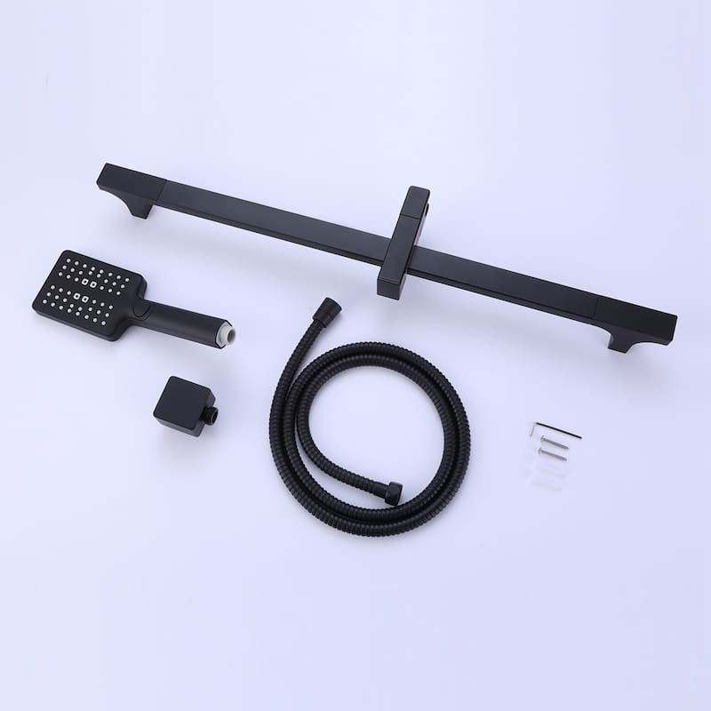 3-Spray Function Hand Shower With Slide Bar Kit In Matte Black