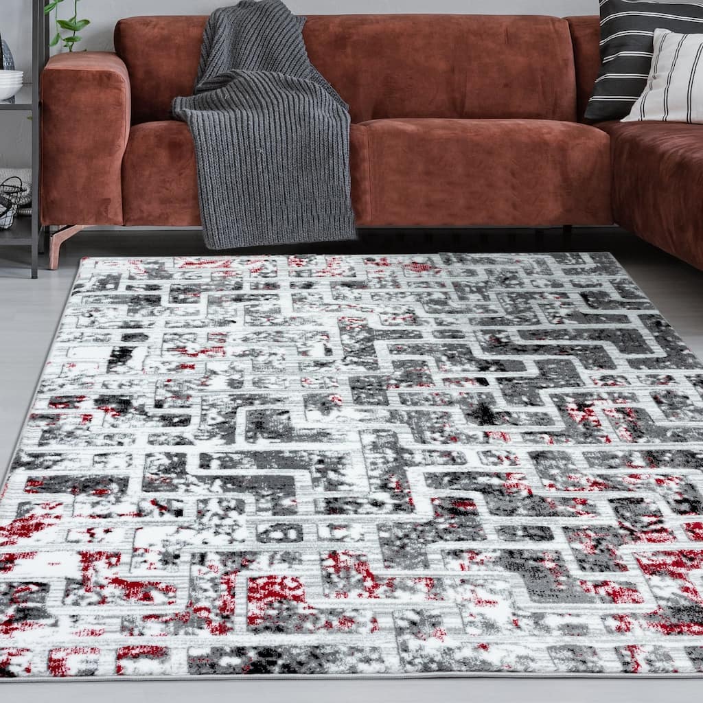 Samos Collection Abstract Geometric Area Rug