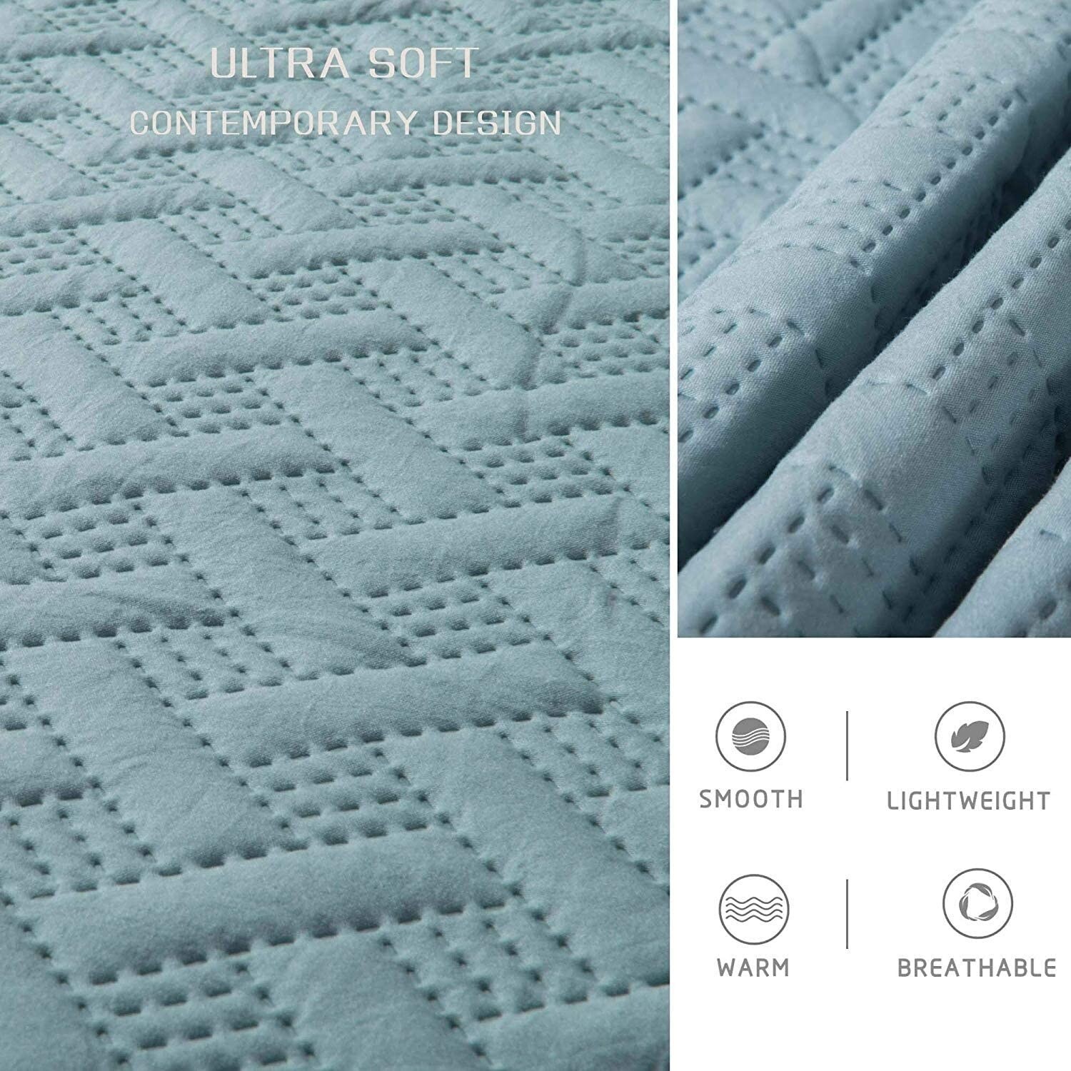 KASENTEX 3-Piece Quilt Set Ultra Soft Microfiber Stone-Washed Lightweight  All Season - On Sale - Bed Bath & Beyond - 27600208