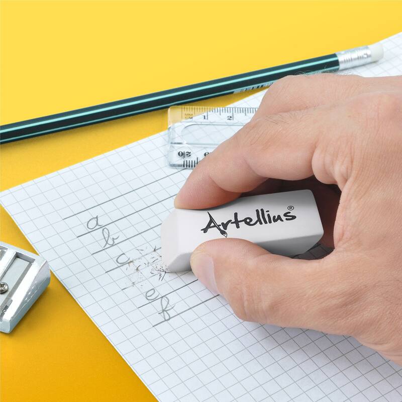 Paper Junkie White Erasers Pack of 100 - Large Size Latex & Smudge Free