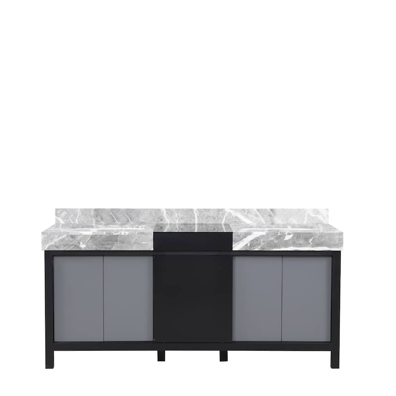 Zilara Bath Vanity and Castle Grey Marble Top