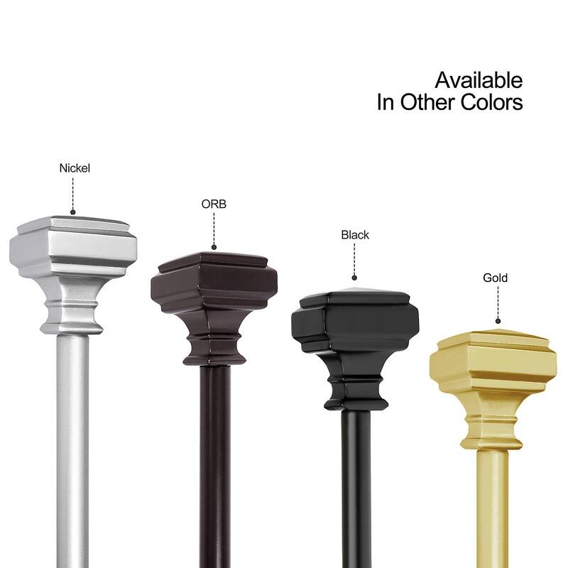 UTOPIA ALLEY Wall Mounted 5/8 Inch Curtain Rod - Curtain Rods For Windows 28 to 48 Inch - 28"-48"