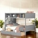 preview thumbnail 16 of 38, Twin Over Full Loft Bed with Shelfs, Storage Staircase and 2 Drawers
