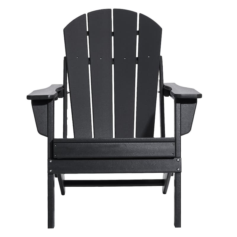 Set of 2 HDPE Folding Adirondack Chair with Wider Seat and Curved Backrest Ideal for Outdoor Use - 31.5 × 29.7 × 36.0 in