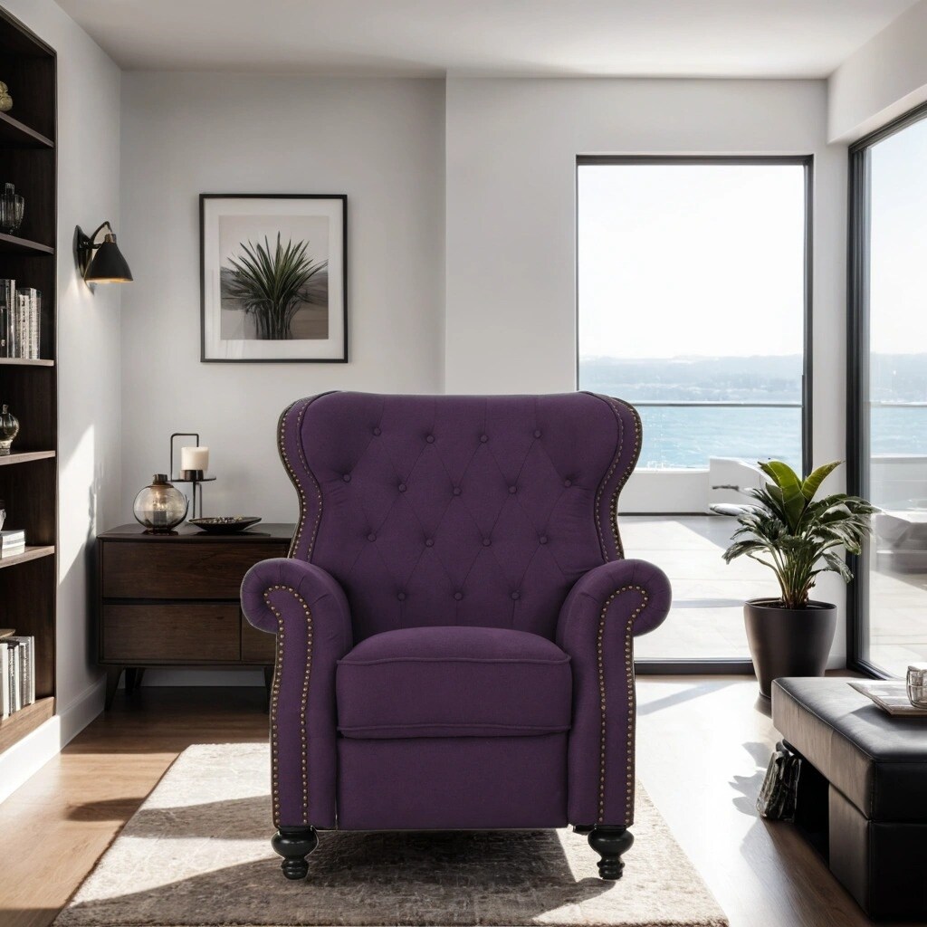 Plum wingback chair cheap