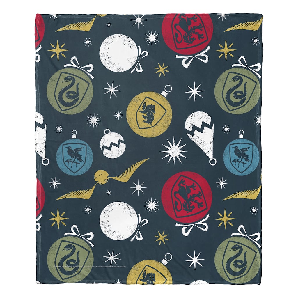 Warner Brothers Harry Potter House Ornaments Silk Touch Throw Blanket