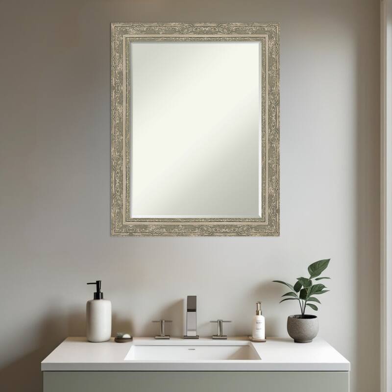 Filigree Half-Inch-Bevel Framed Bathroom Vanity Wall Mirror