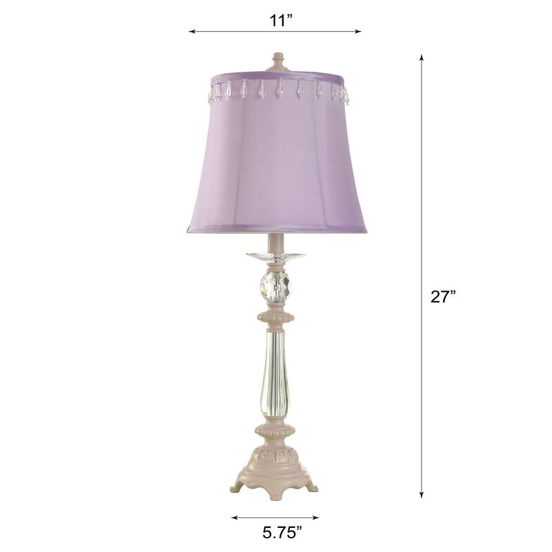 StyleCraft Inspiration Crystal and Purple Accent Table Lamp Purple