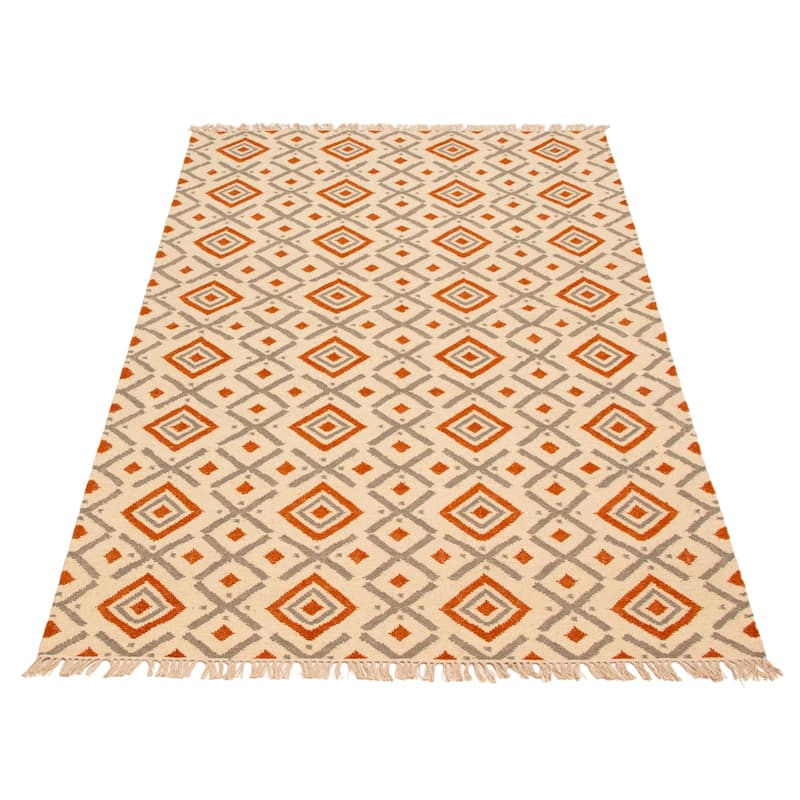 Ankara FW Cream Kilim 5'2" x 8'2" - 5'2 x 8'2