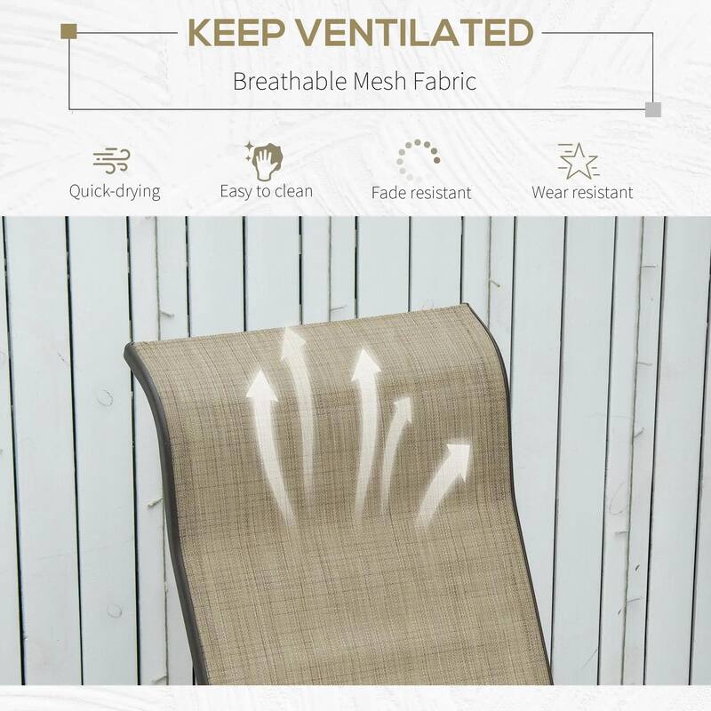 Gliding Lounger Chair with Lightweight Metal, Mesh Construction