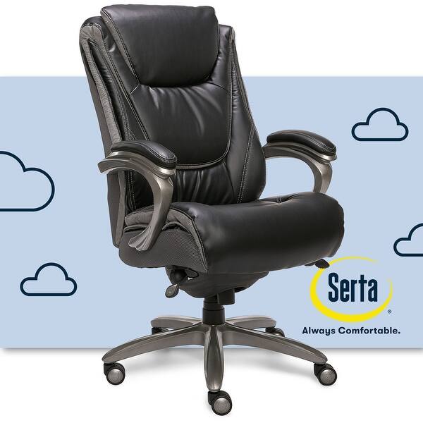 slide 2 of 14, Serta Baxter Big and Tall Smart Layers Ergonomic Executive Office Chair, Black/ Gray