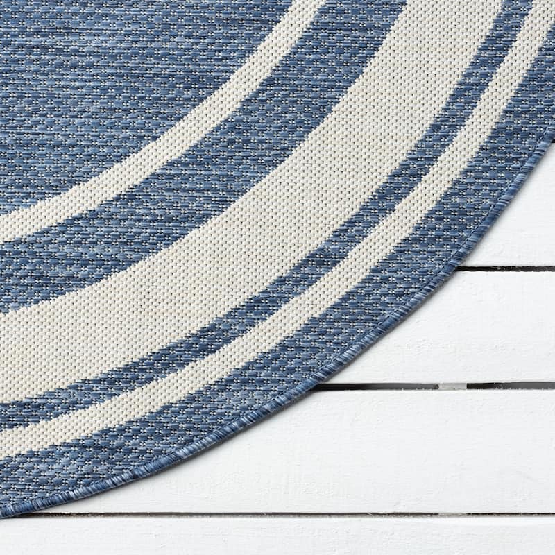 Sevita Tides Nautical Compass Blue/White Indoor/Outdoor Area Rug