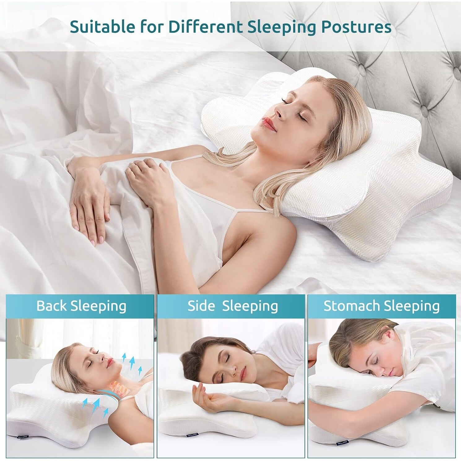 Contour Memory Foam Pillow for Neck Pain Relief,Ergonomic