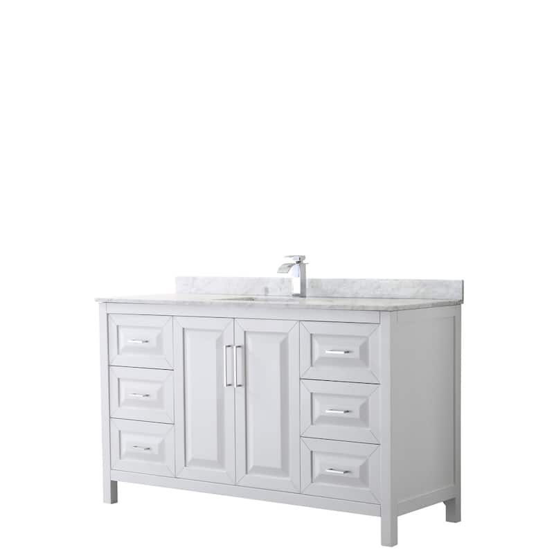 Daria 60-inch Single Vanity, Marble Top, No Mirror