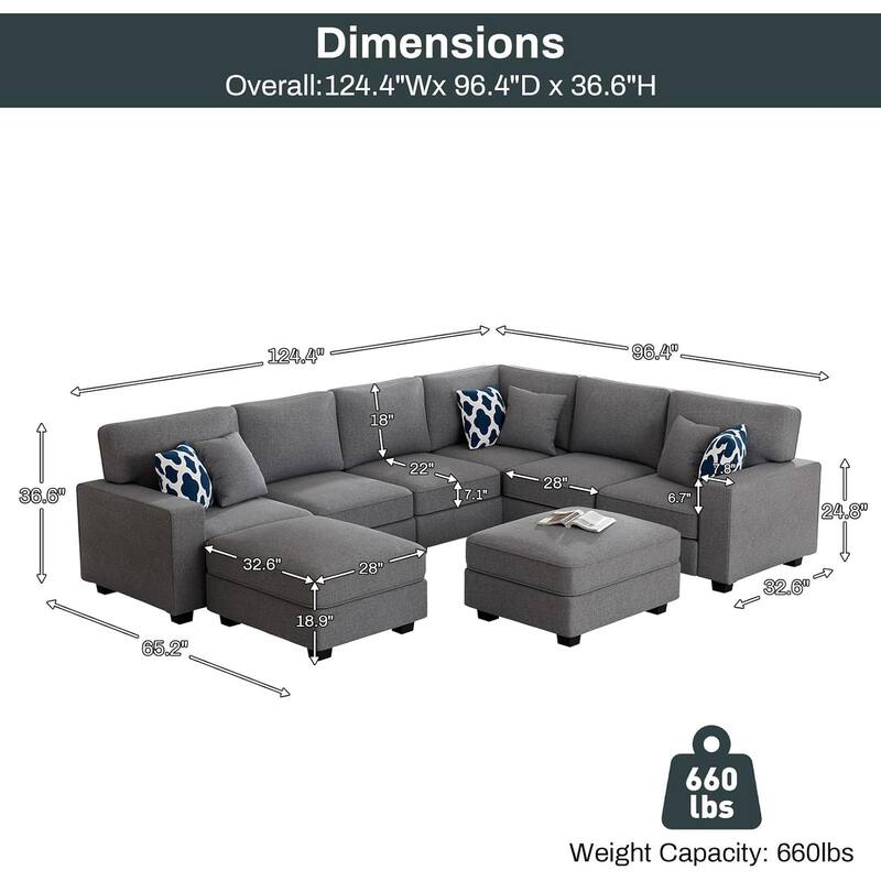 8PCS Modular Flexible Combination Sectional