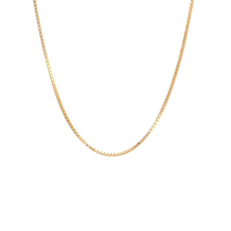 Roberto Martinez Gold Plated Silver 1 mm Box Chain (16"-24") - 16 Inch