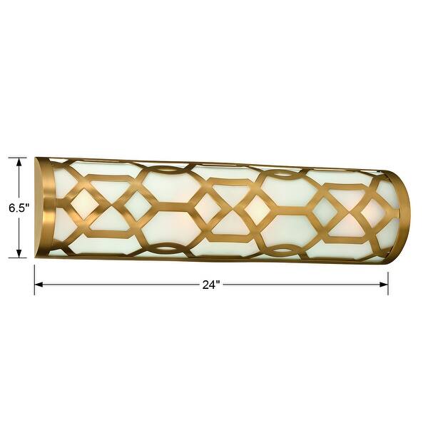 Libby Langdon for Crystorama 1 Light Aged Brass Bath Fixture - 24'' W x 6.5'' H x 4'' D