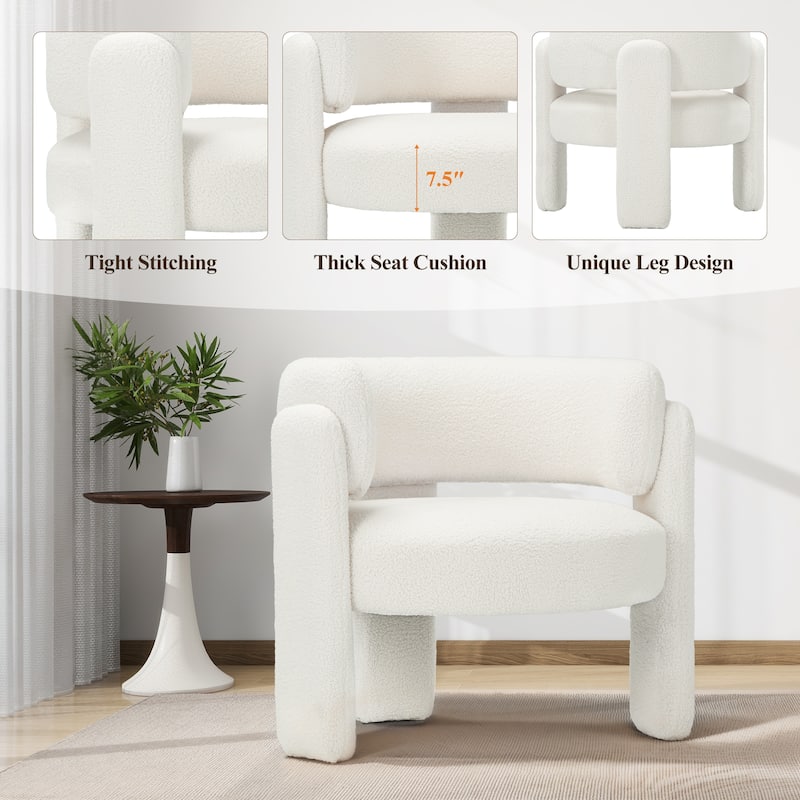 RENEWLINE Modern Velvet Barrel Accent Chair - 3-Leg Design for Living Room, Bedroom