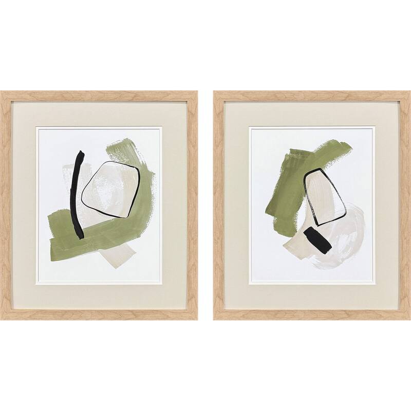 HomeRoots Set Of Two Sage Treasures I Brown Framed Wall Art