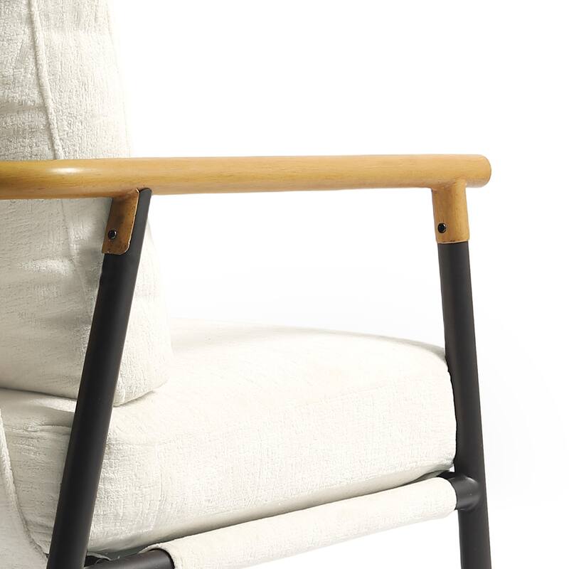 27" W Modern Upholstered Metal Frame Accent Chair