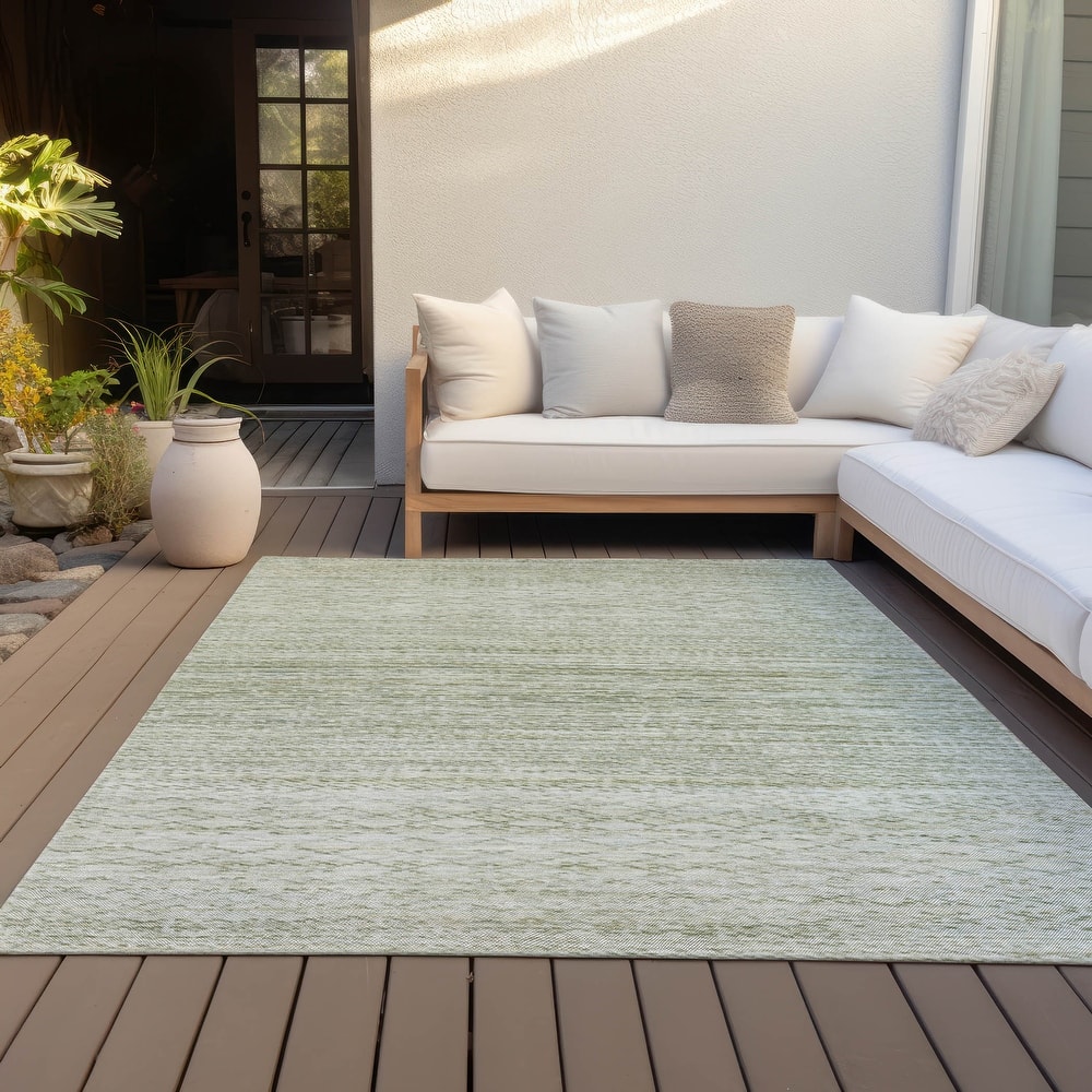 Machine Washable Indoor/Outdoor Modern Trellis Chantille Rug