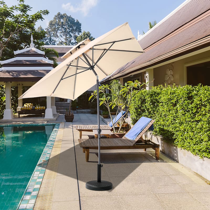 Pellebant 10 X 6.5 FT Patio Market Umbrella with Base