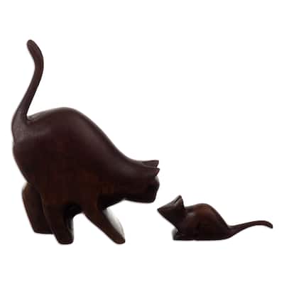 Novica Handmade Games And Fun Wood Sculptures (Set Of 2)