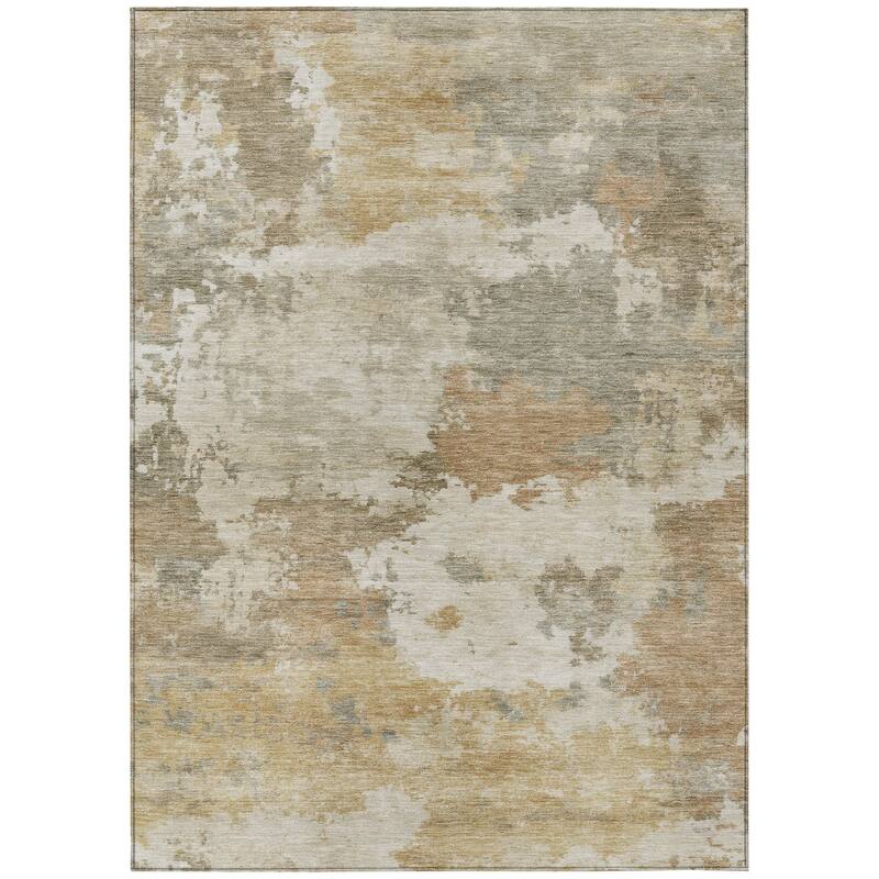Machine Washable Indoor/Outdoor Abstract Blend Chantille Rug